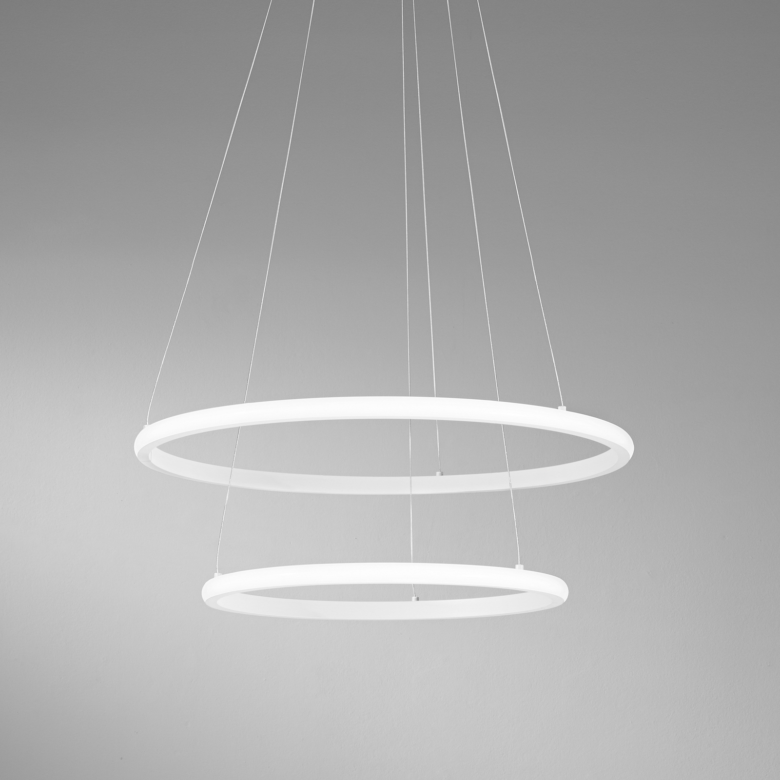 Candeeiro suspenso LED Axis, Ø 60/40 cm, branca, metal, CCT, RGB