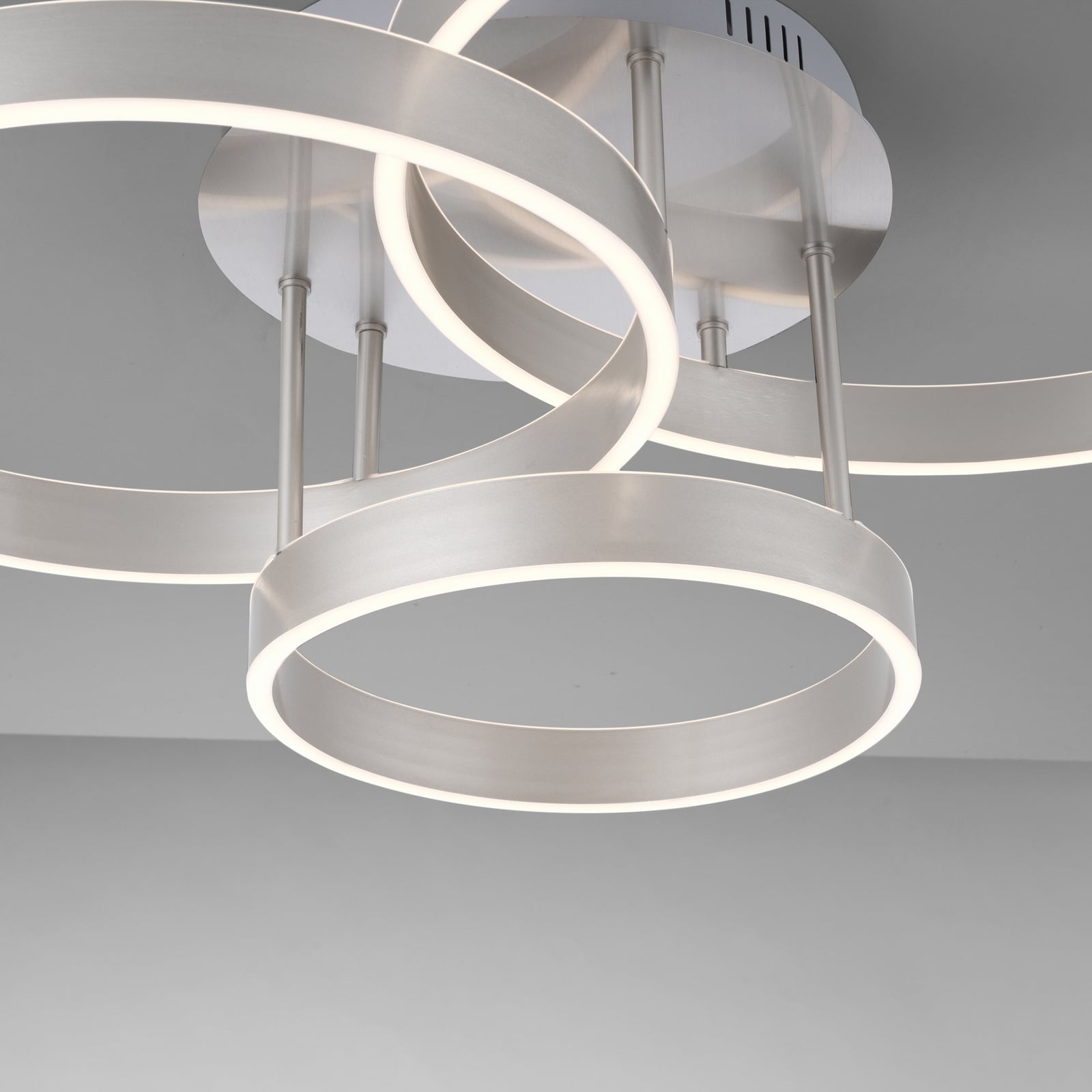 LED-Deckenleuchte Lilluti, silber, Eisen, Aluminium, 3 Ringe LED-Deckenleuchte Lilluti, silber, Eisen, Aluminium, 3 Ringe