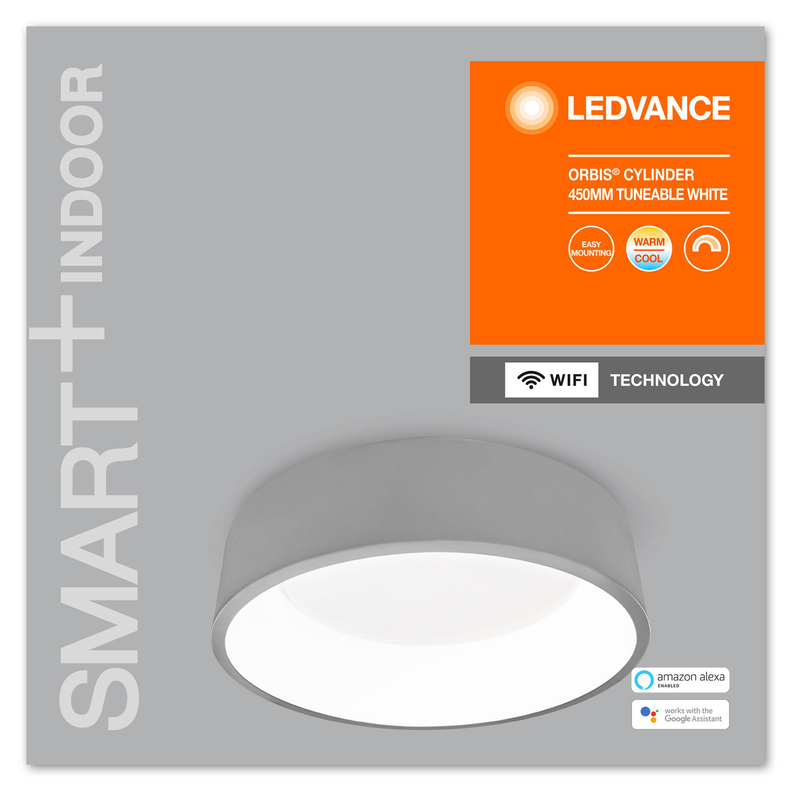 LEDVANCE SMART+ WiFi Orbis Cylinder CCT 45 cm sivá