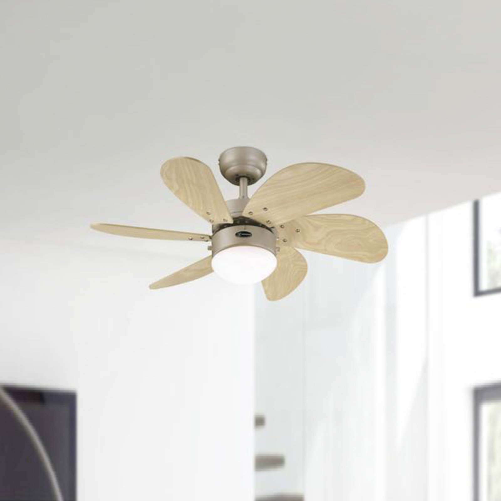 Turbo Swirl ceiling fan with two pull cords Lights.co.uk