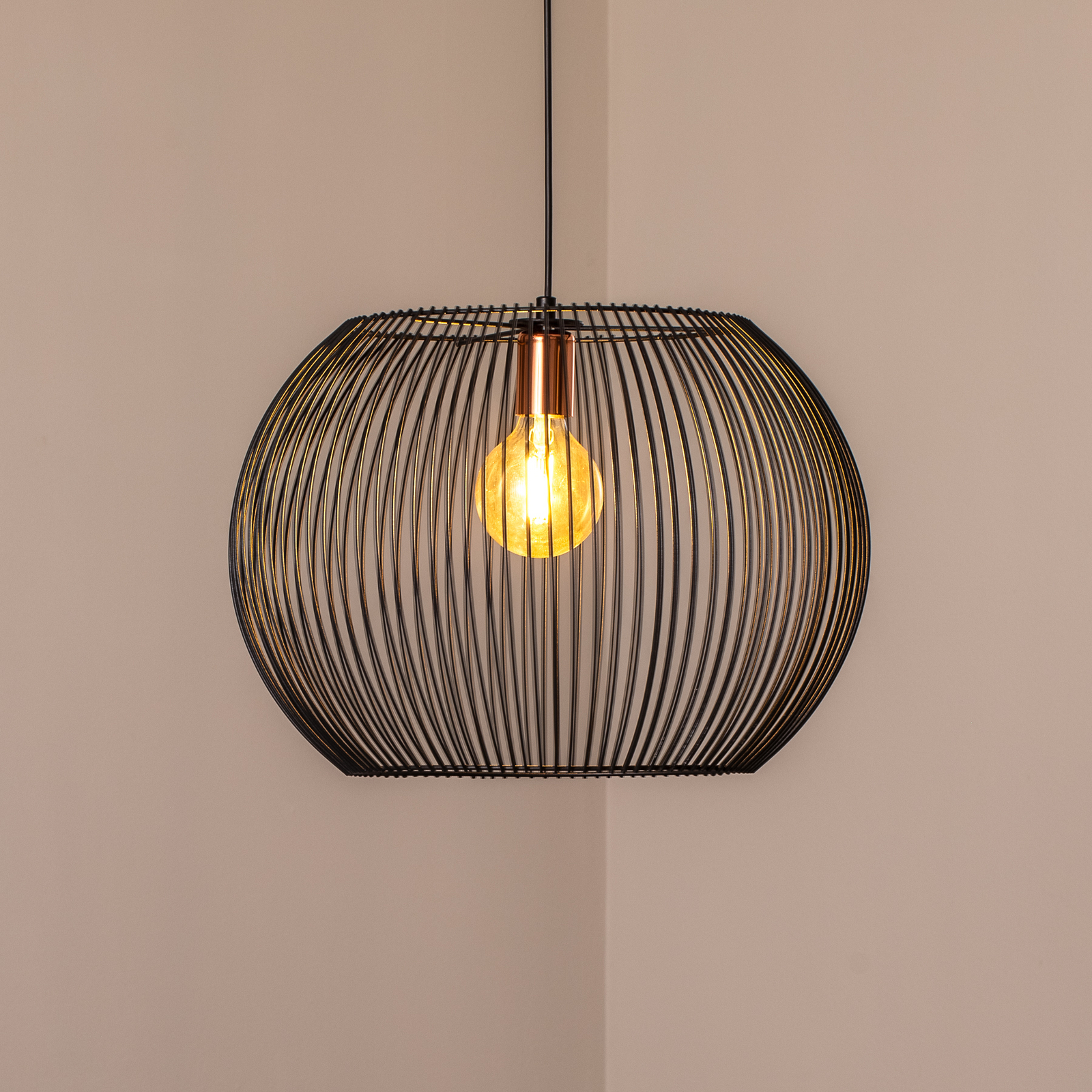 Hängeleuchte Cordano, schwarz, Ø 48 cm, Metall