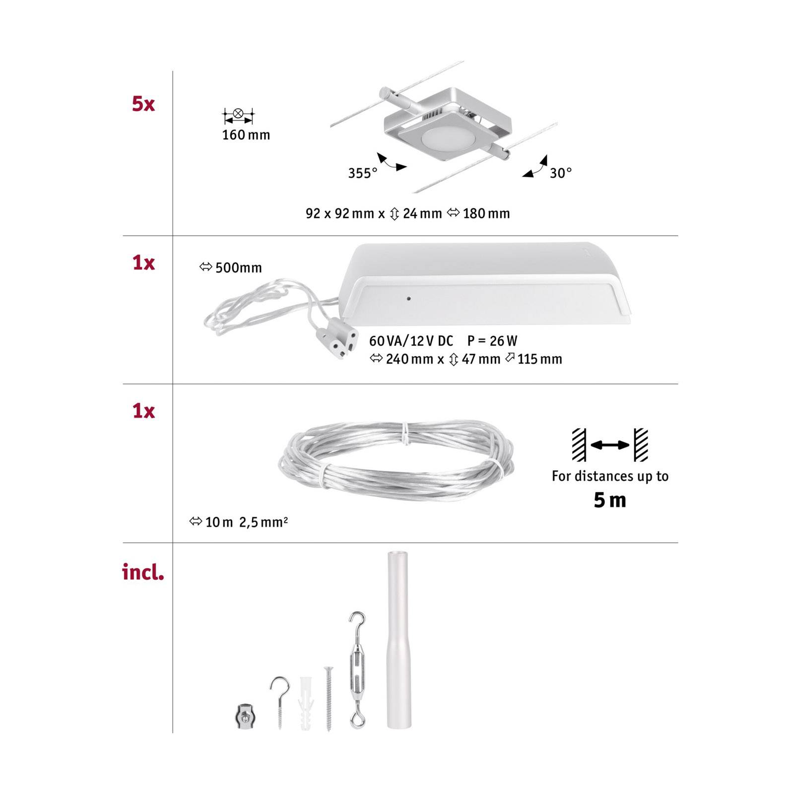 Paulmann Wire MacLED system linkowy LED 5-pkt.