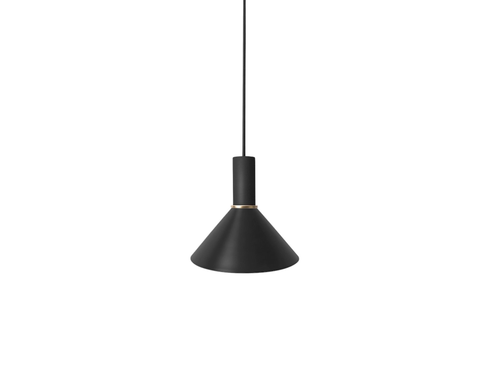 Collect Závěsná Lampa Cone Low Black/Brass - Ferm Living