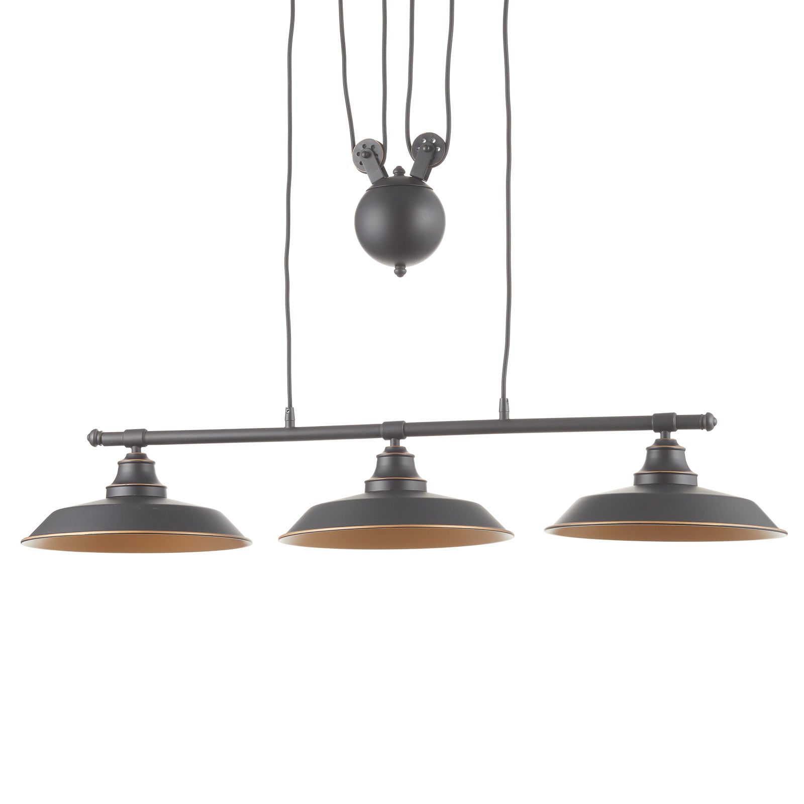 Suspension Iron Hill, noire, à 3 lampes, E27 - Westinghouse Suspension Iron Hill, noire, à 3 lampes, E27 - Westinghouse