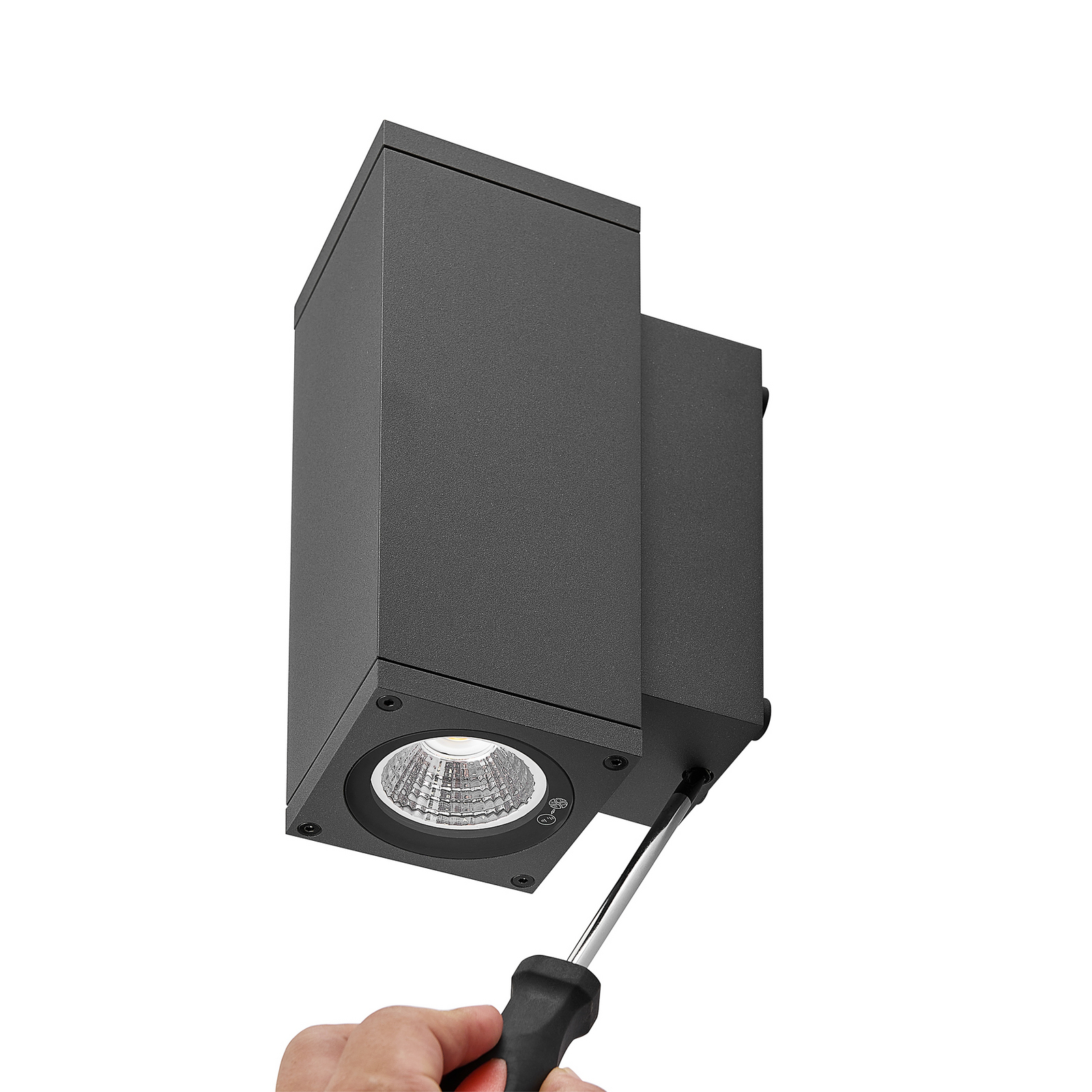 LED-Außenwandlampe ShoreLine Pro Square up/down, dunkelgrau