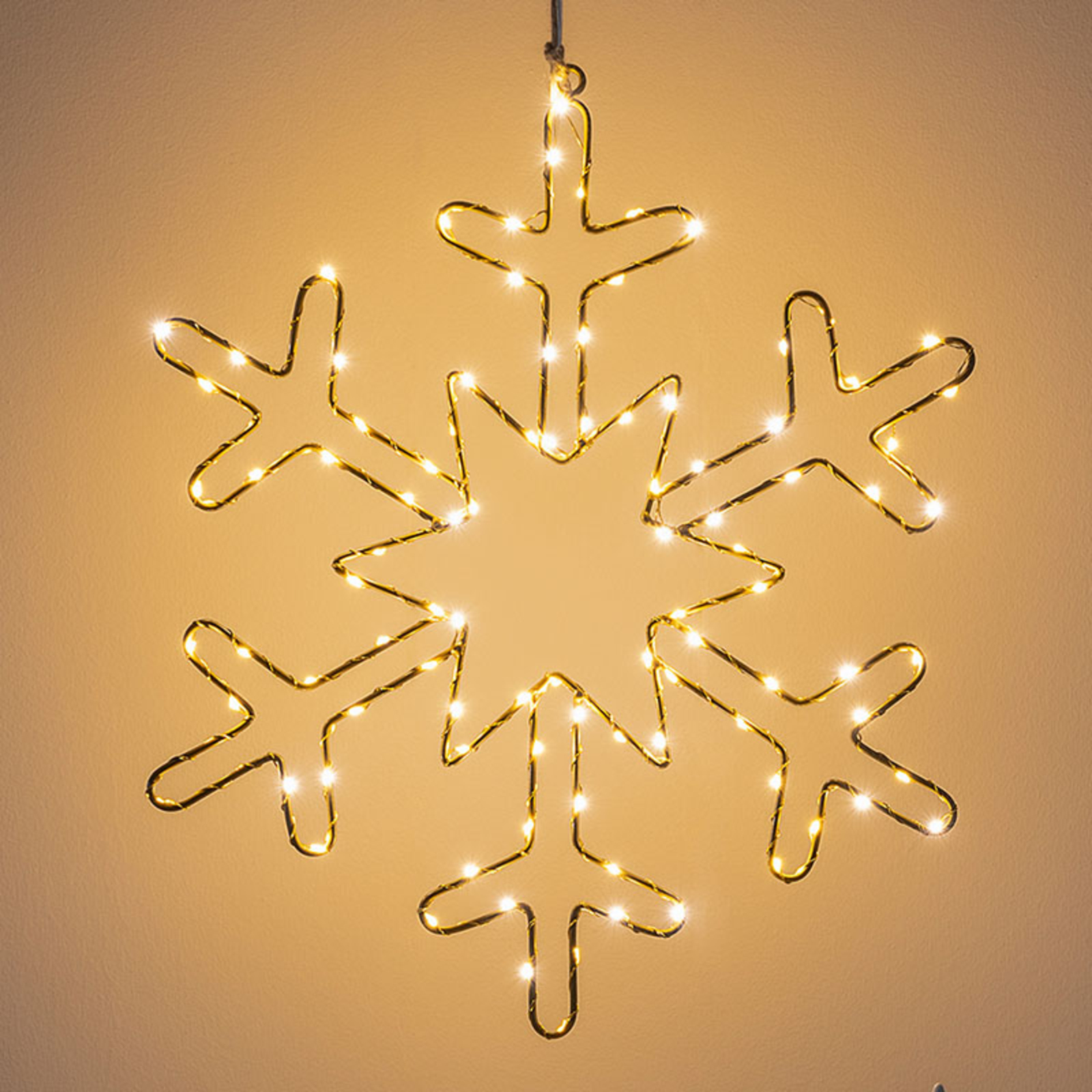 Oświetlenie dekoracyjne LED Złoty płatek śniegu