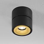 Egger Clippo spot LED soffitto, nero-oro, 3.000K
