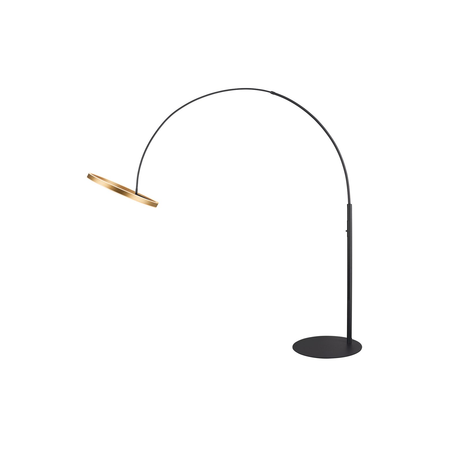 SLV LED floor lamp One Bow FL, black/brass-coloured, steel