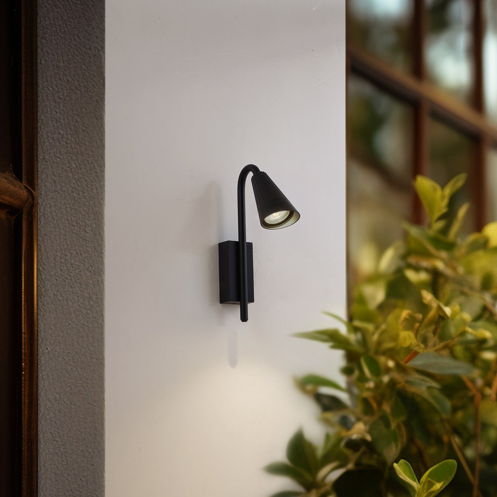 Applique da esterno Sorvete, altezza 33 cm, nera, metallo - Lindby