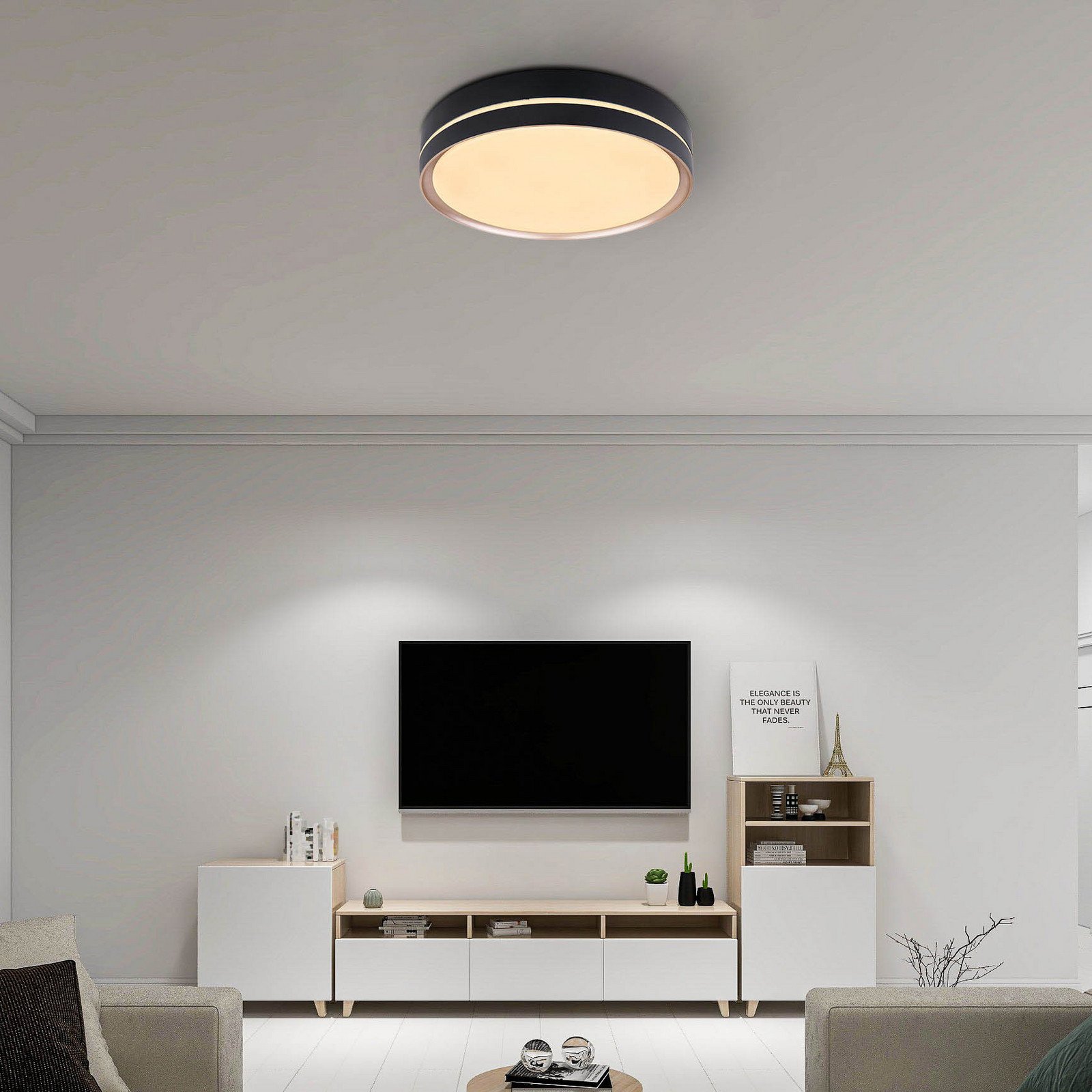 Globo Plafonieră LED Manni Ø 39 cm negru/bronz CCT - Camera de zi / sufragerie - modern - negru bronz - Metal