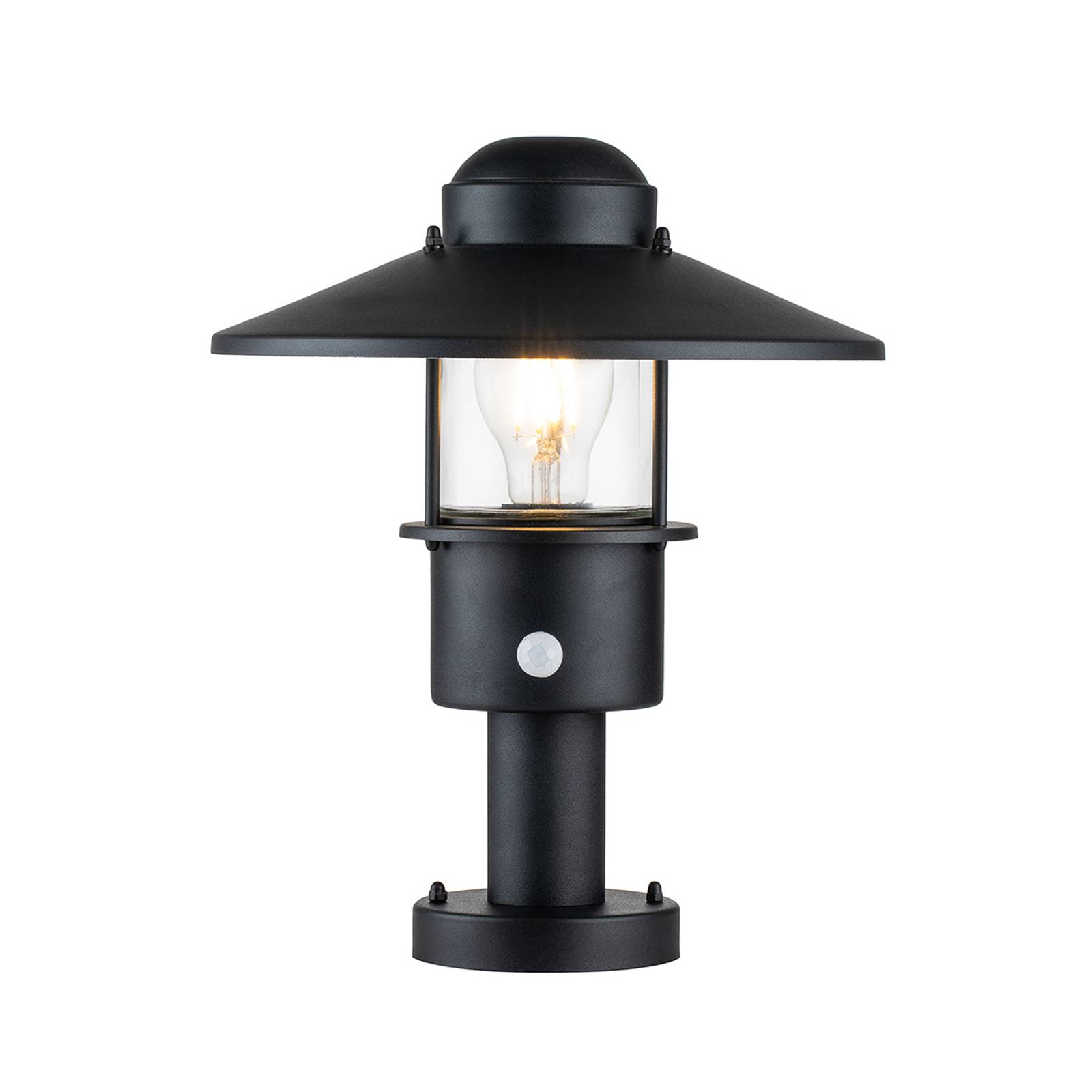 Sockelleuchte Klampenborg, schwarz, PIR-Sensor, IP44