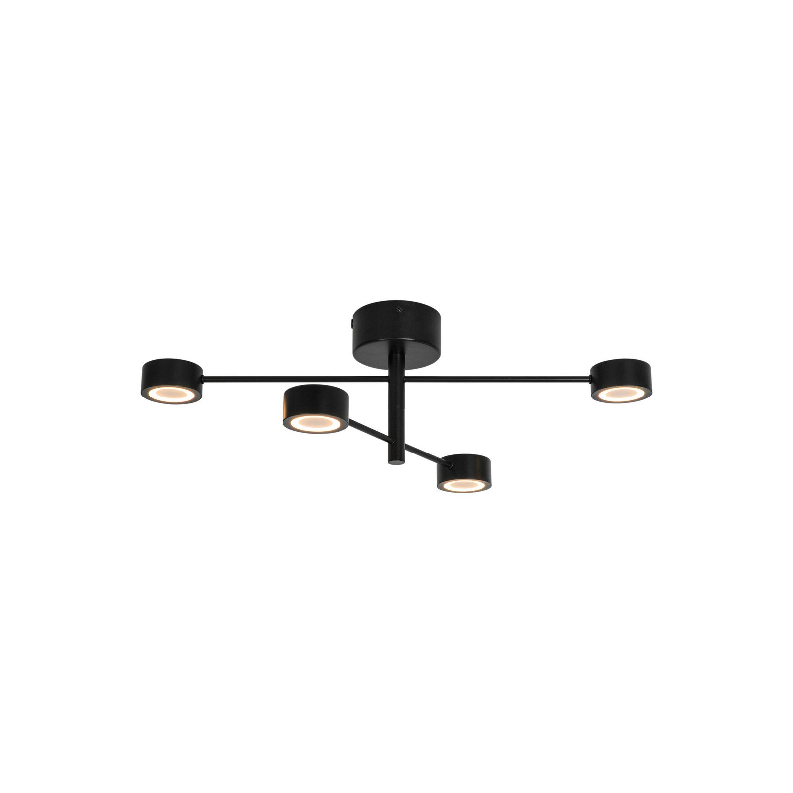 Nordlux Plafonieră cu LED Clyde Flex 4 lumini 2 stâlpi negru - Camera de zi / sufragerie - Metal
