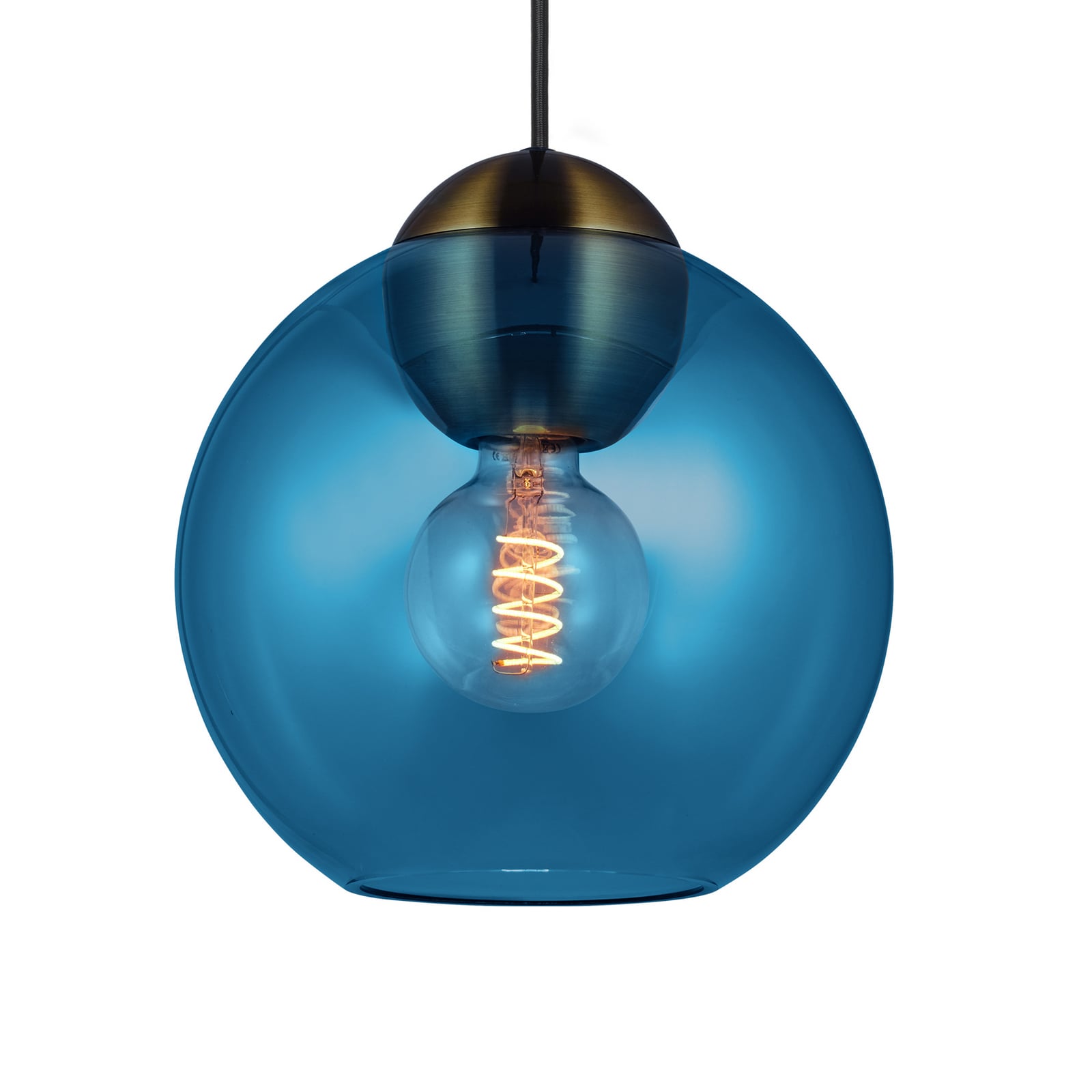 BUBBLES hanging light, blue, Ø 24 cm, glass, E27 - Halo Design