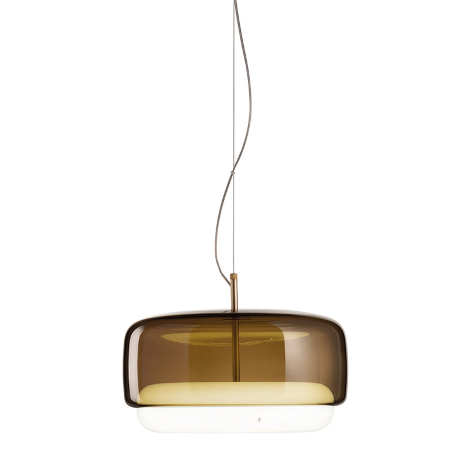 Jube SP G LED hanging lamp, glass, brown/white