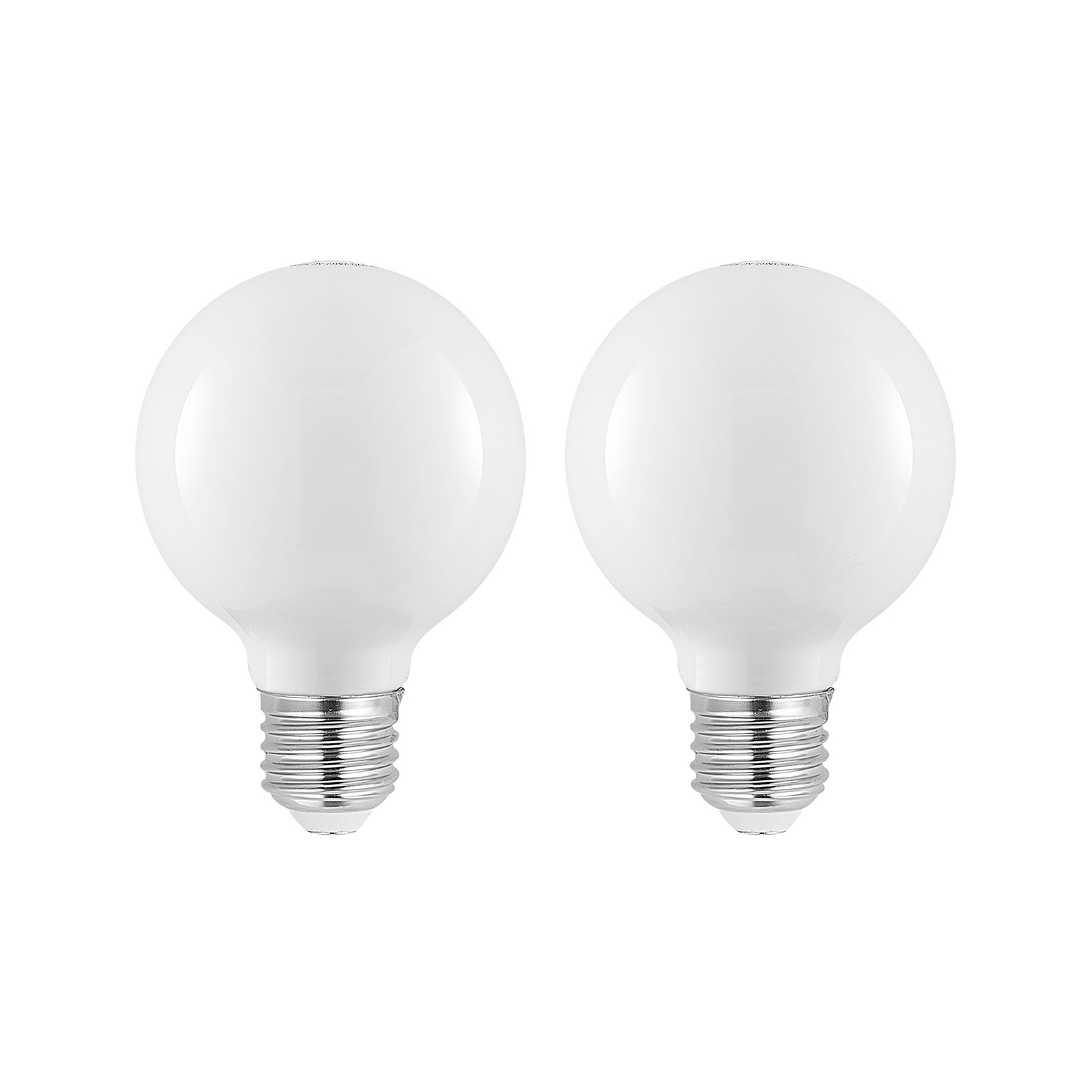 LED bulb E27 4 W G80 2,700 K dimmable opal 2-pack