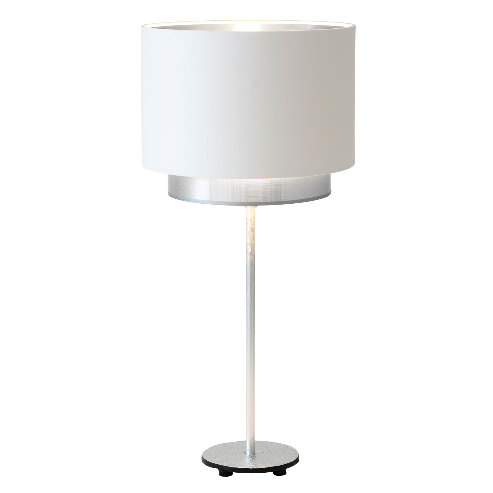 Lampa stołowa Mattia, biały/srebrny jedwab Perla