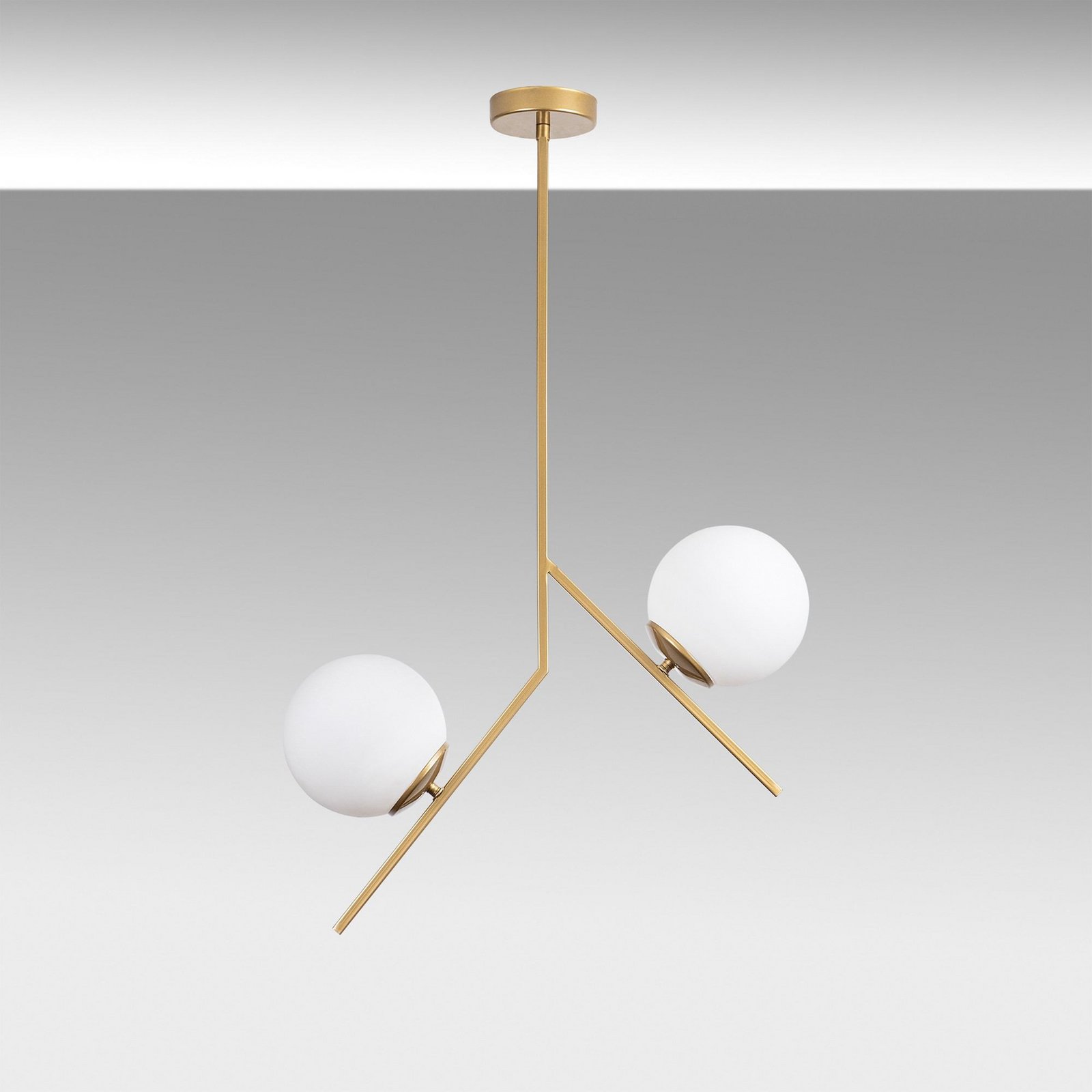 Hängeleuchte Dolunay, 43 cm lang, 2-flammig, goldfarben, E27
