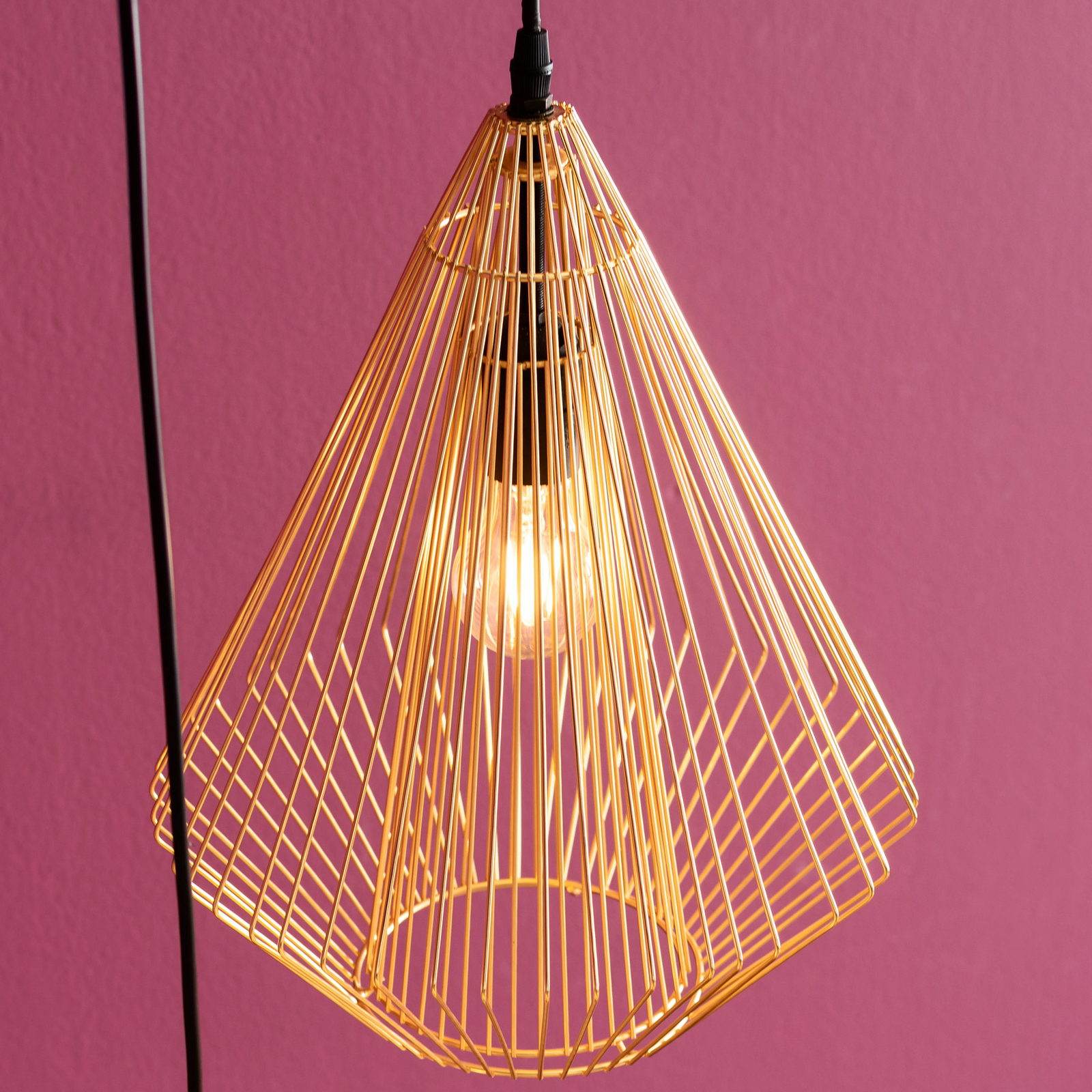 KARE Modo Wire závesná lampa Ø 31 cm zlatá