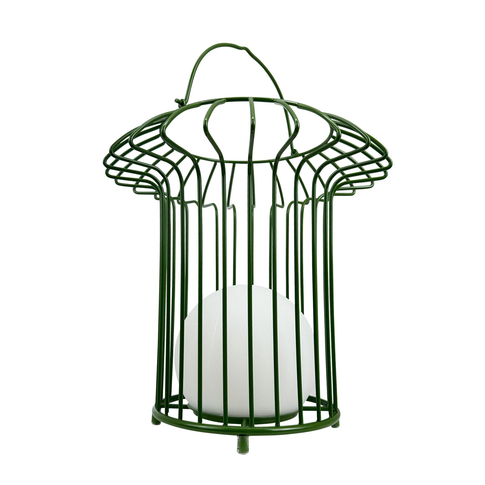 Dyberg Larsen Lampă de masă cu LED reîncărcabilă Basket, verde, metal