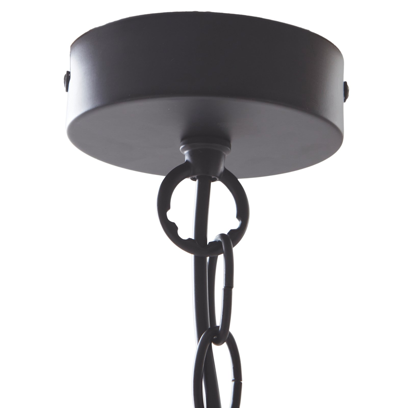 Lucande pendant light Eryk, Ø 40 cm, black, glass, 3-bulb