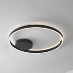 Candeeiro de teto LED inteligente Lucande Moise, preto, CCT, Tuya