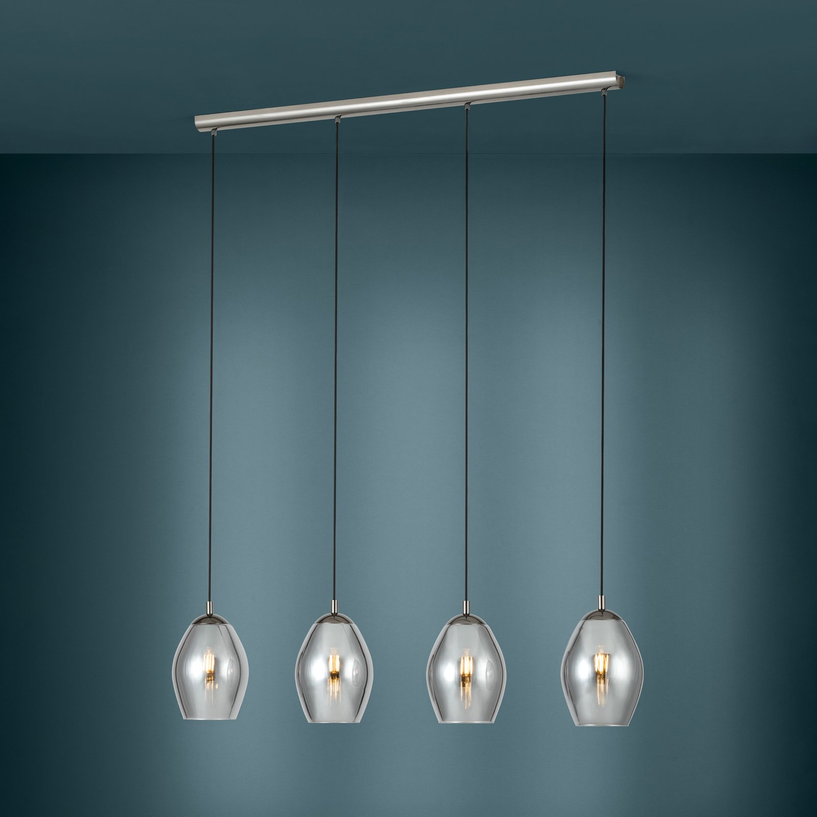 EGLO Stars Of Light Hängelampe Estanys, schwarz, 4-fl. lang