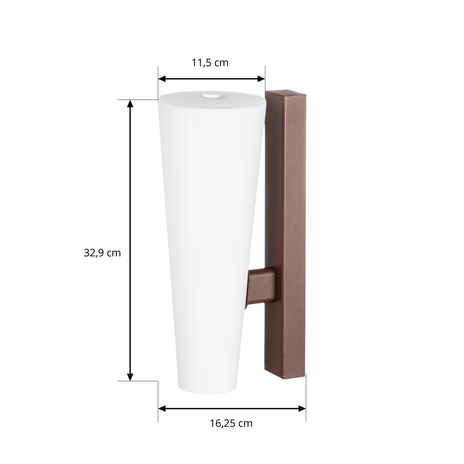 Jovra udendørs LED-væglampe, corten, højde 32 cm - Lucande Jovra udendørs LED-væglampe, corten, højde 32 cm - Lucande