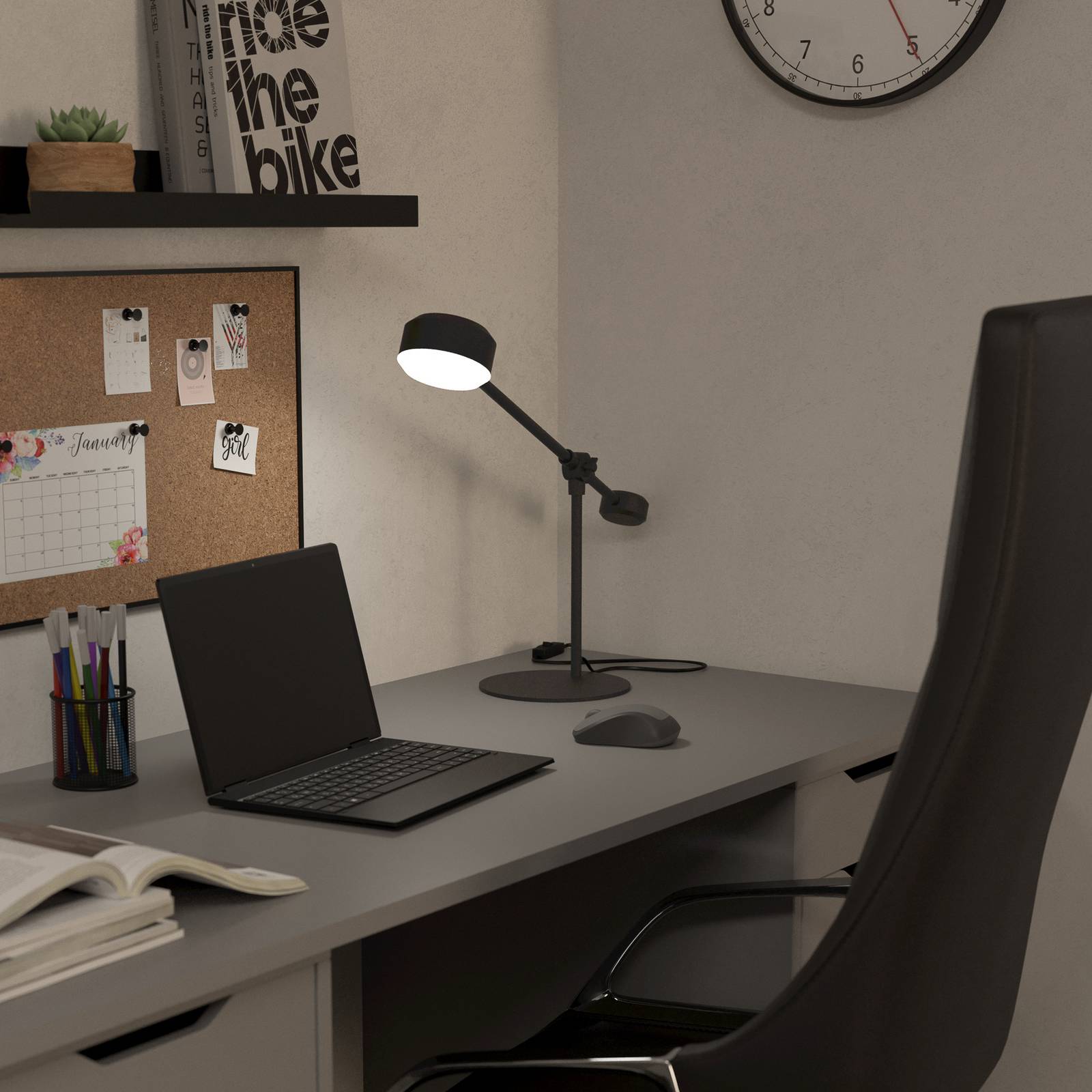 LED-Tischleuchte Clavellina, schwarz, neigbar günstig online kaufen