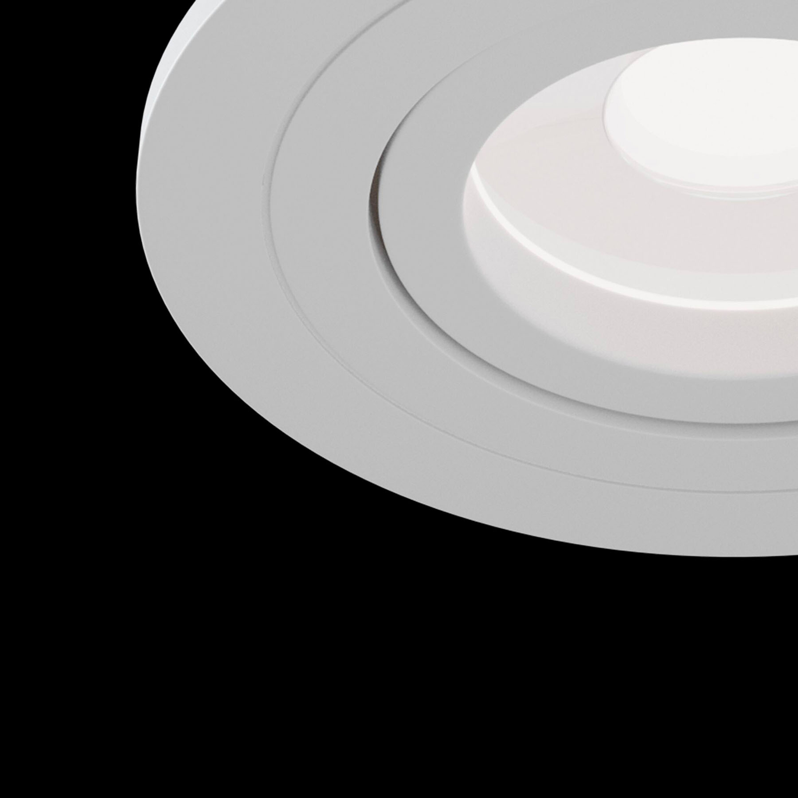 Spot encastré Atom, GU10, blanc, cadre rond