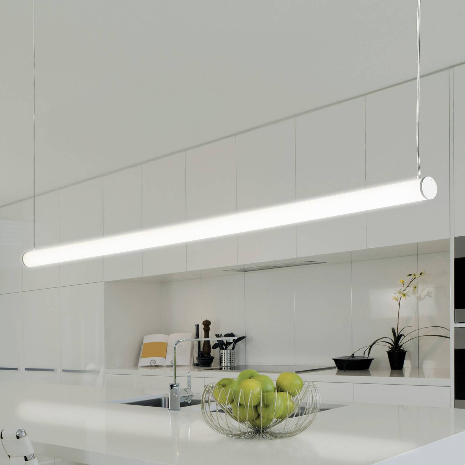 TECNICO by Sforzin Suspension LED Pirgos 200 cm de long intensité variable blanc