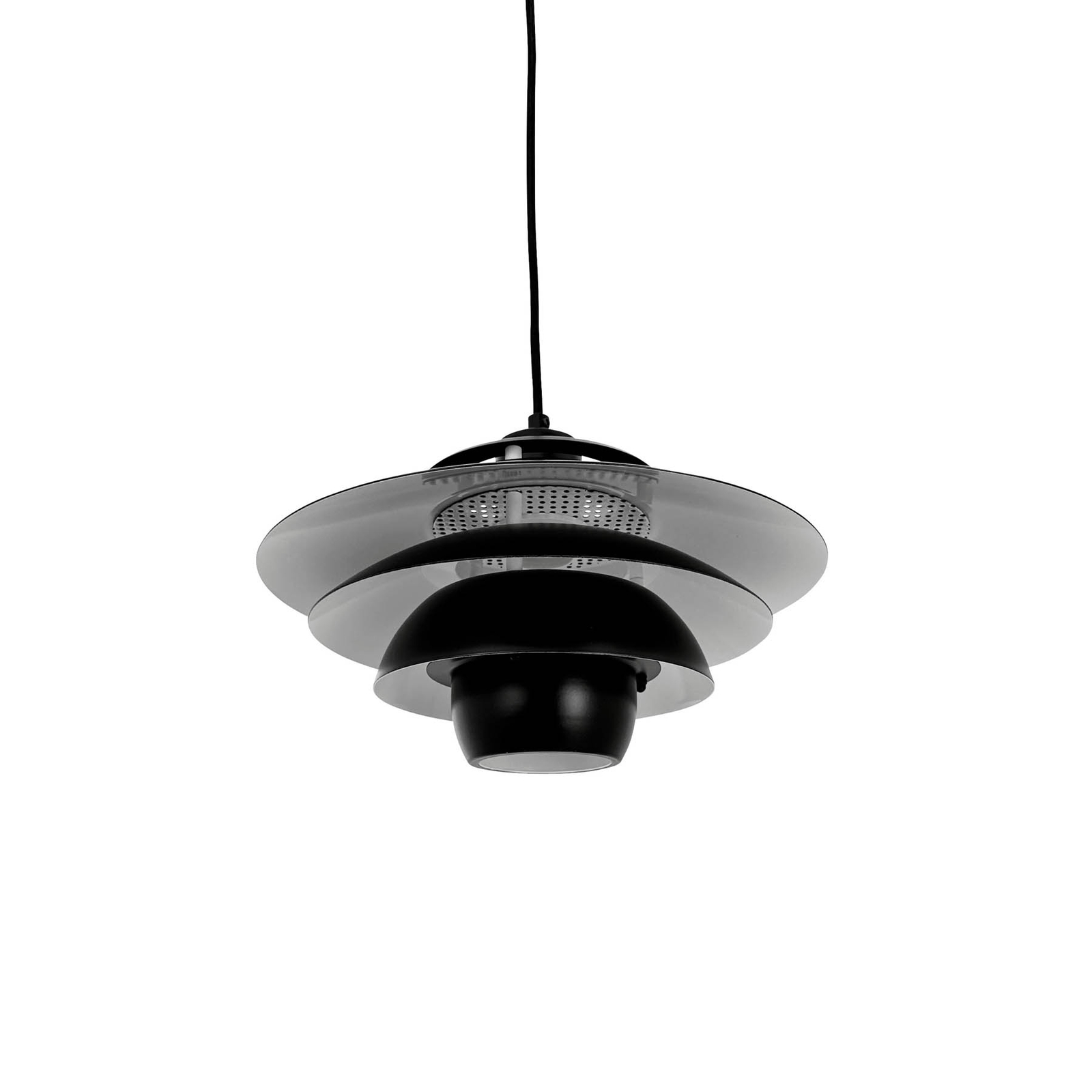 Lampa wisząca Dyberg Larsen Ejka mini, czarna, Ø 30 cm, metal