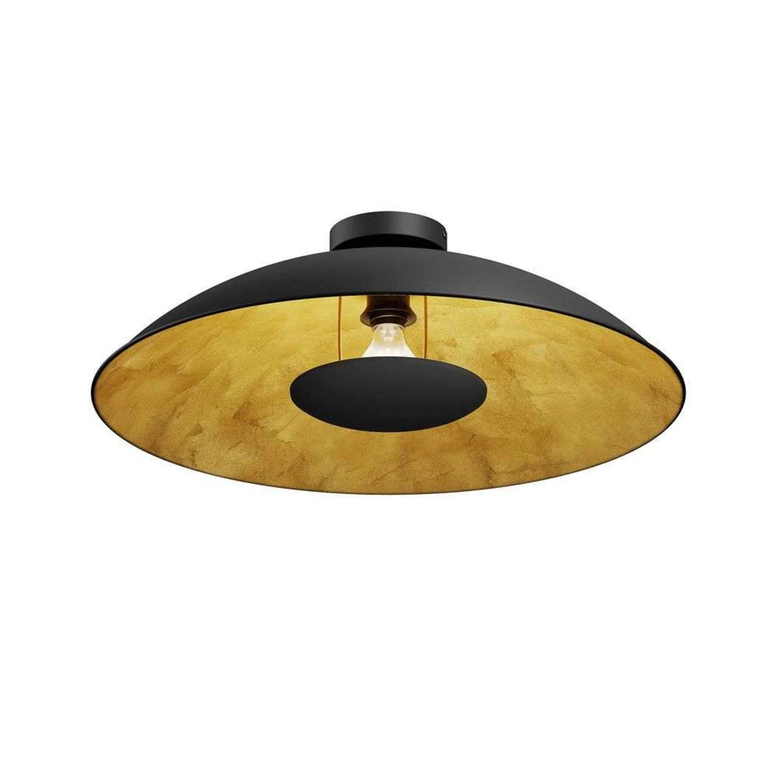 Lindby Emilienne lámpara de techo, negro/oro, metal, Ø 60 cm