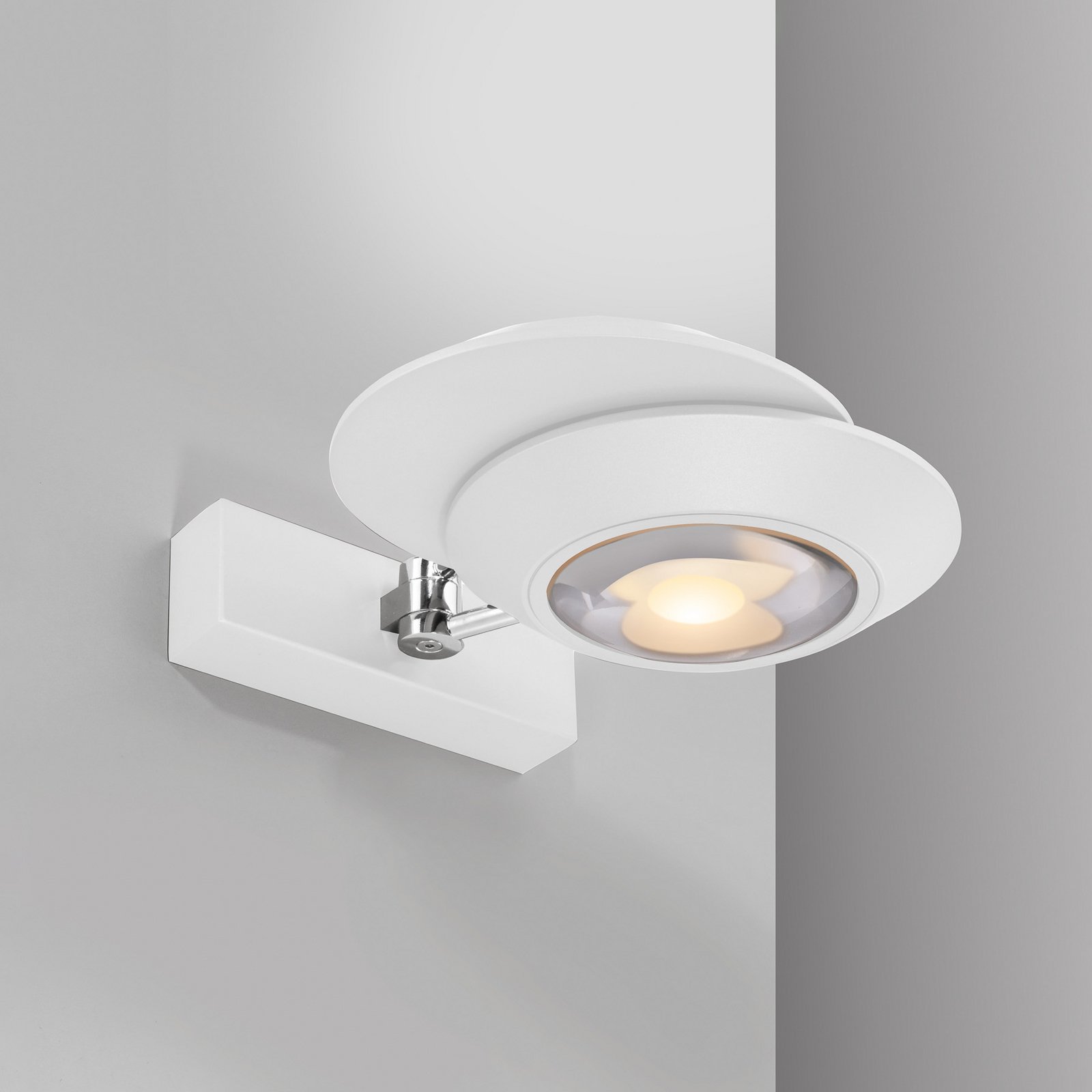 Aplică LED PURE Oculis, albă, 30 cm, fier/sticlă, 2 becuri.