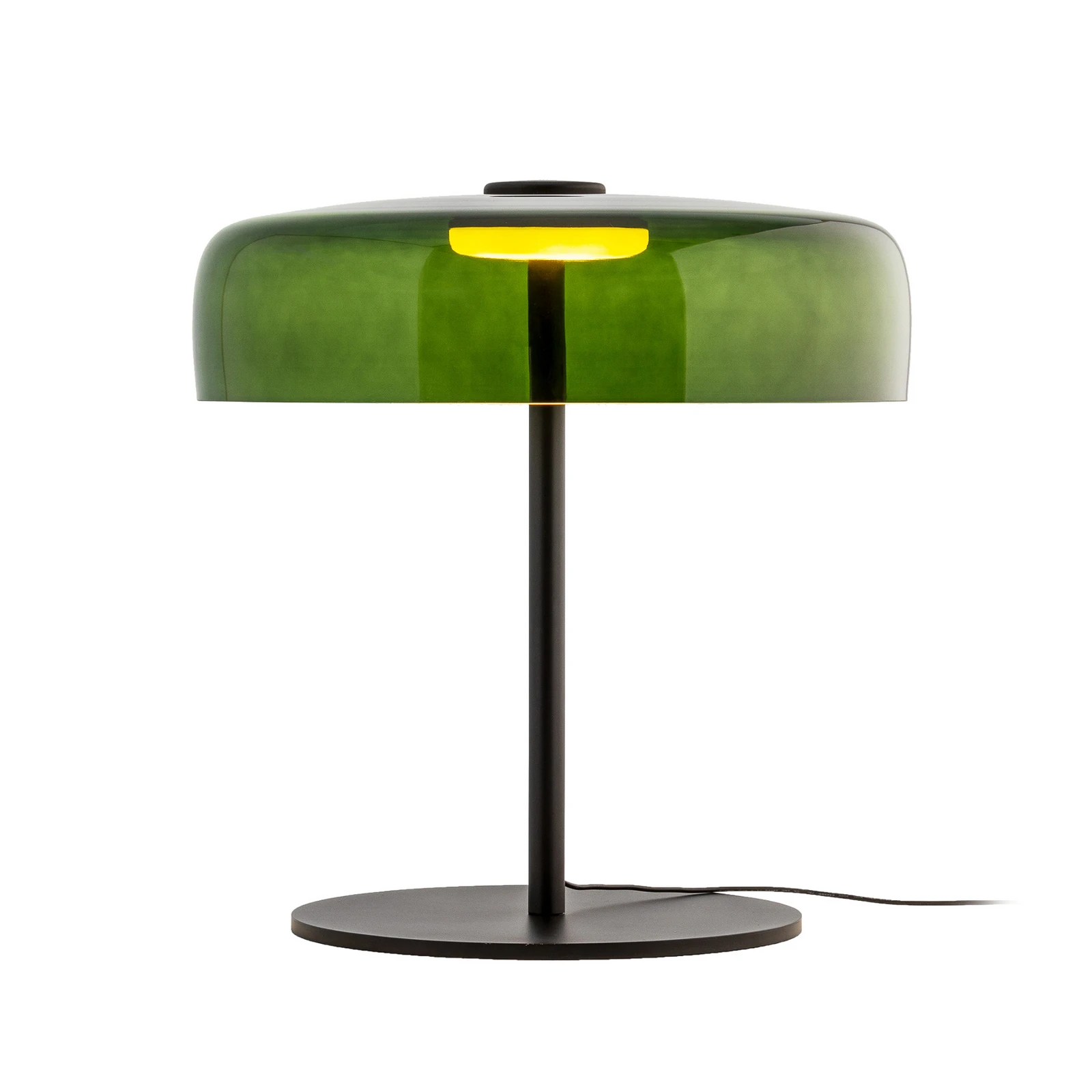 LEDS-C4 Lampe de table LED Levels, Ø 42 cm, vert, verre, CCT
