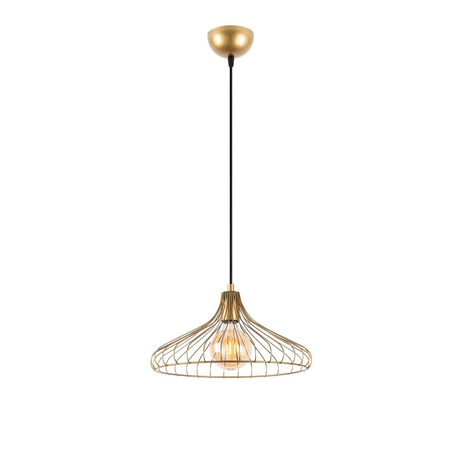 Depay pendant light, gold, 1-bulb, metal, Ø 36 cm, E27