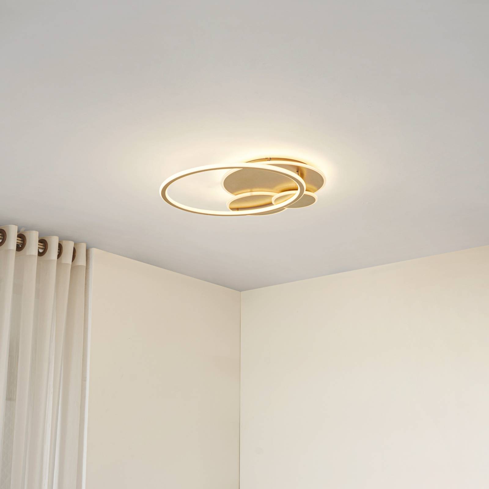 Lucande LED-Deckenleuchte Circulo, gold, 60 cm CCT, dimmbar günstig online kaufen