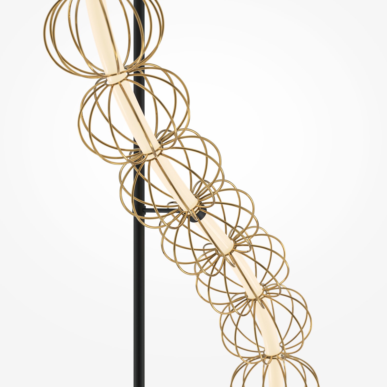 Maytoni LED-Stehleuchte Golden Cage, Höhe 154 cm, Metall