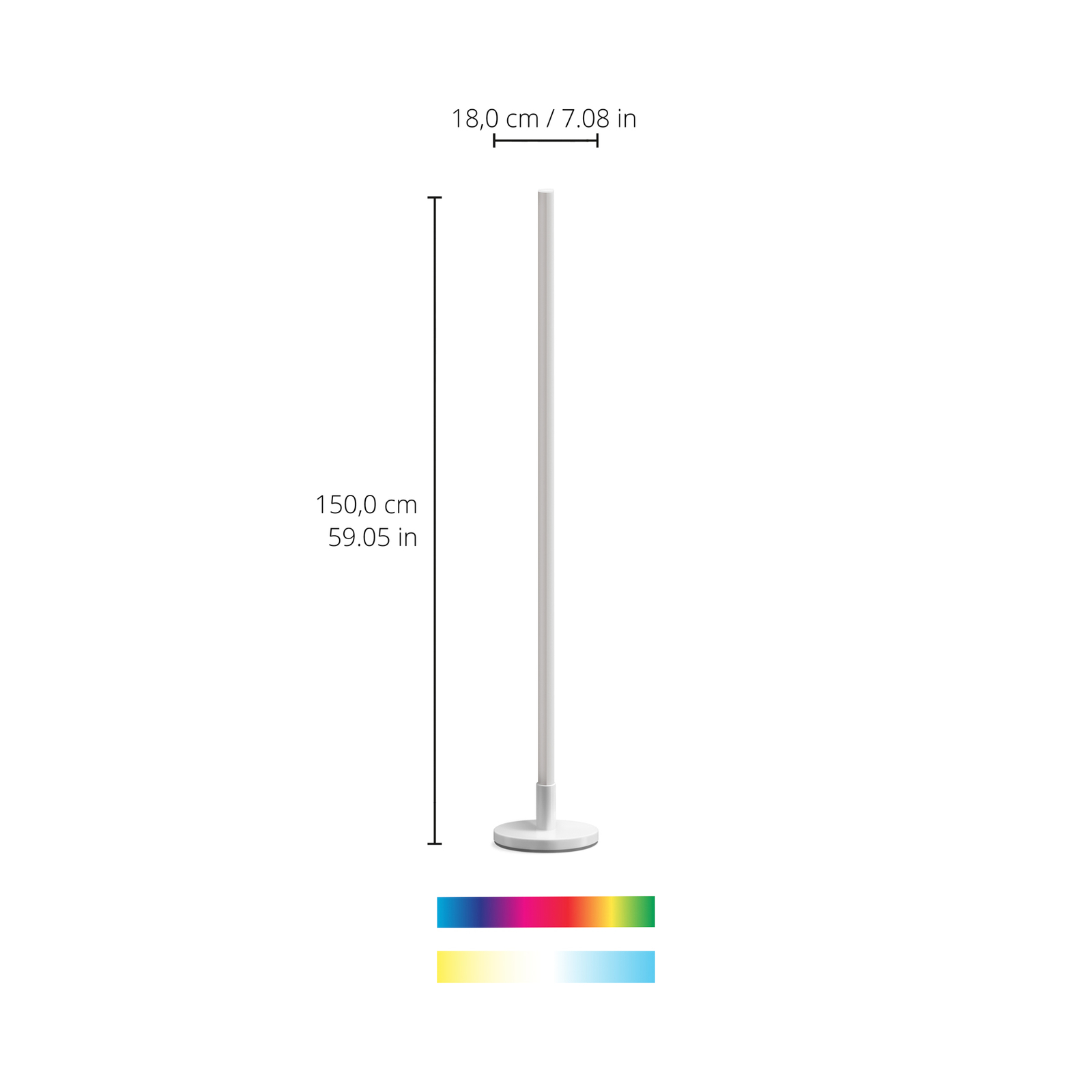 "WiZ" LED grindų lempa "Pole", reguliuojamos baltos ir spalvotos spalvos