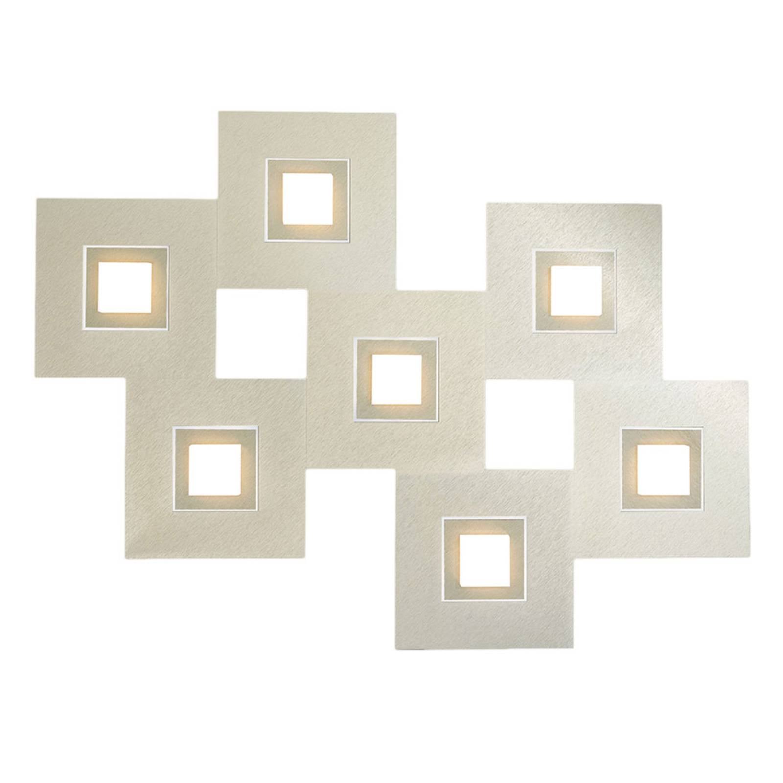 Grossmann GROSSMANN Karree 7-bulb pearlescent champagne, for Living / Dining Room, aluminium, acrylic, 6.4 W, L: 80 cm, W: 60 cm, H: 5.3 cm