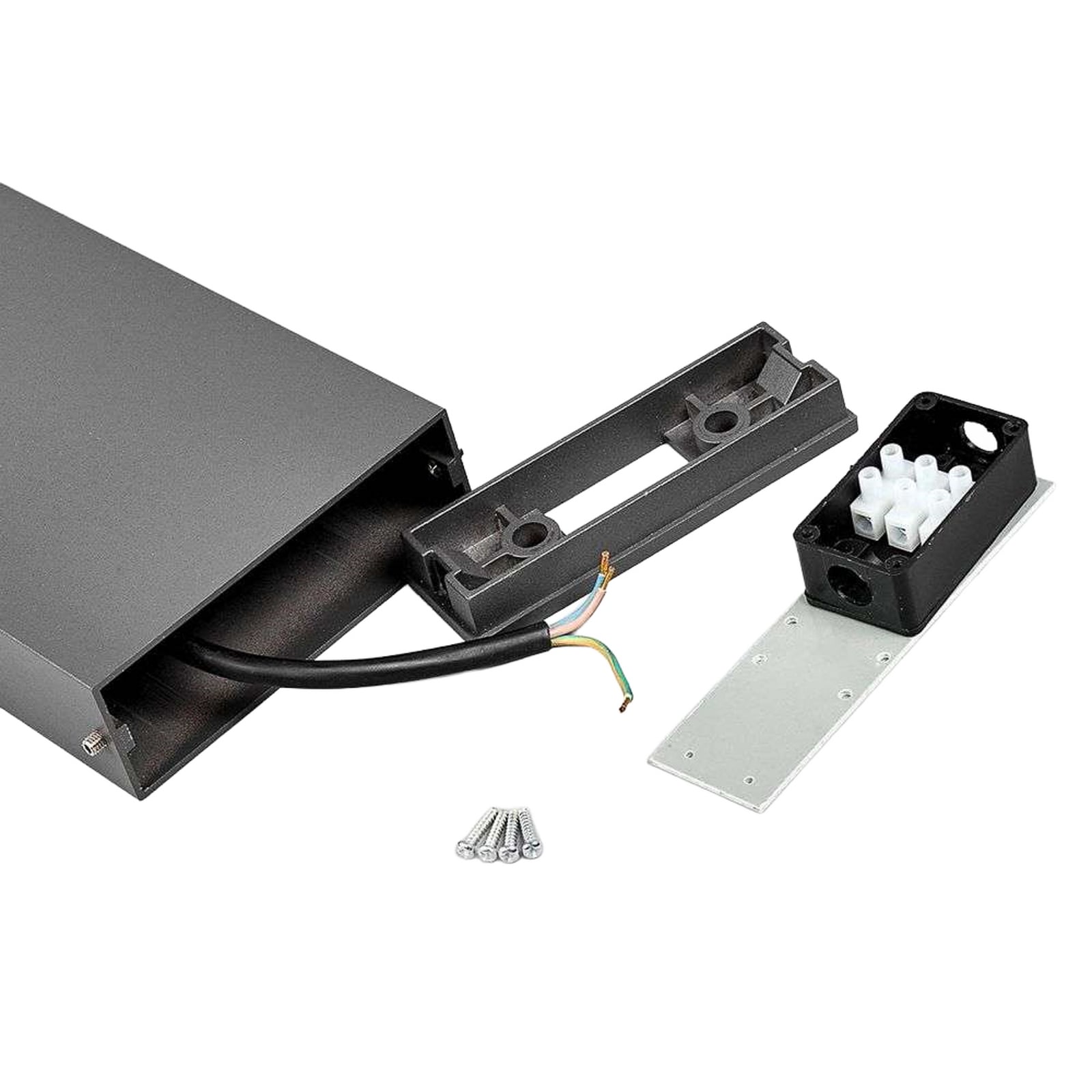 Lucande lampione a LED Leya, 65 cm, antracite, metallo, IP54 Lucande lampione a LED Leya, 65 cm, antracite, metallo, IP54