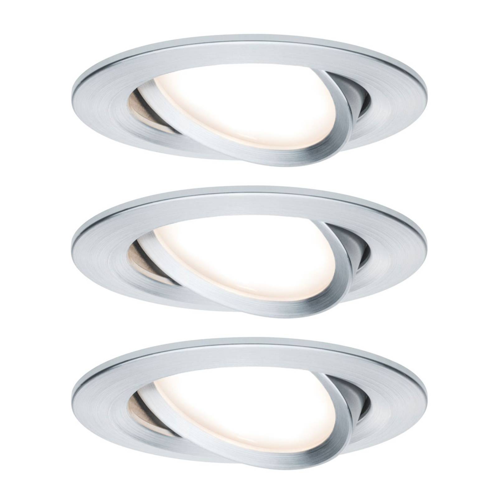 Paulmann Licht Paulmann No. 93903 Einbauleuchte LED Coin Slim IP23 rund 6,8W Alu 3er-Set dimmbar und schwenkbar