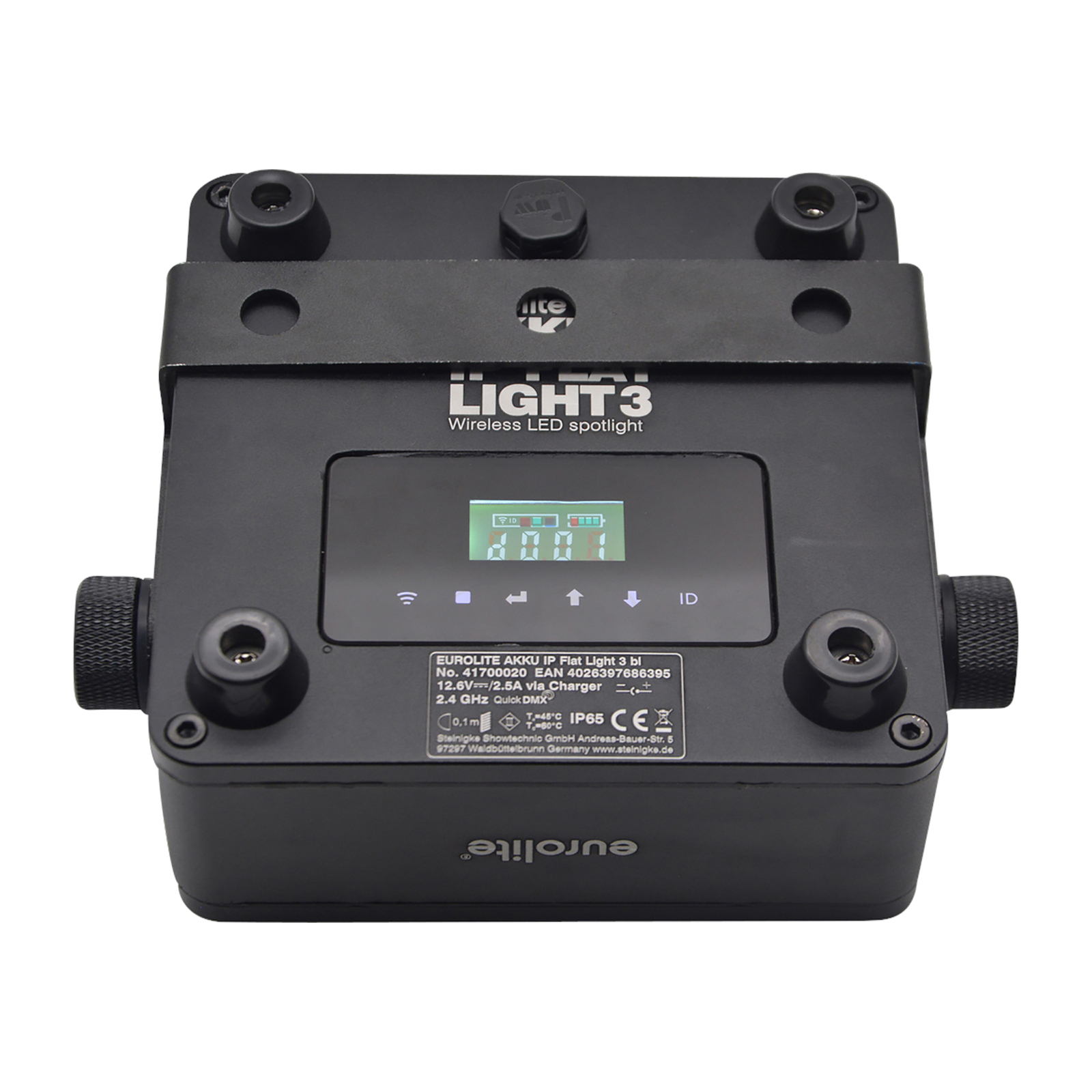 Ploché batériové svetlo EUROLITE 3 LED Spot 24W IP65