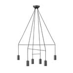 Suspension Imbria, 6 lampes, longueur 93cm, noir