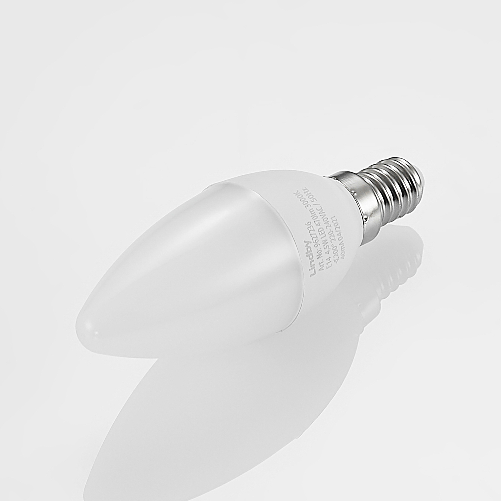 Lindby LED-lampa E14 C35 4,5W 3 000 K opal 2-pack