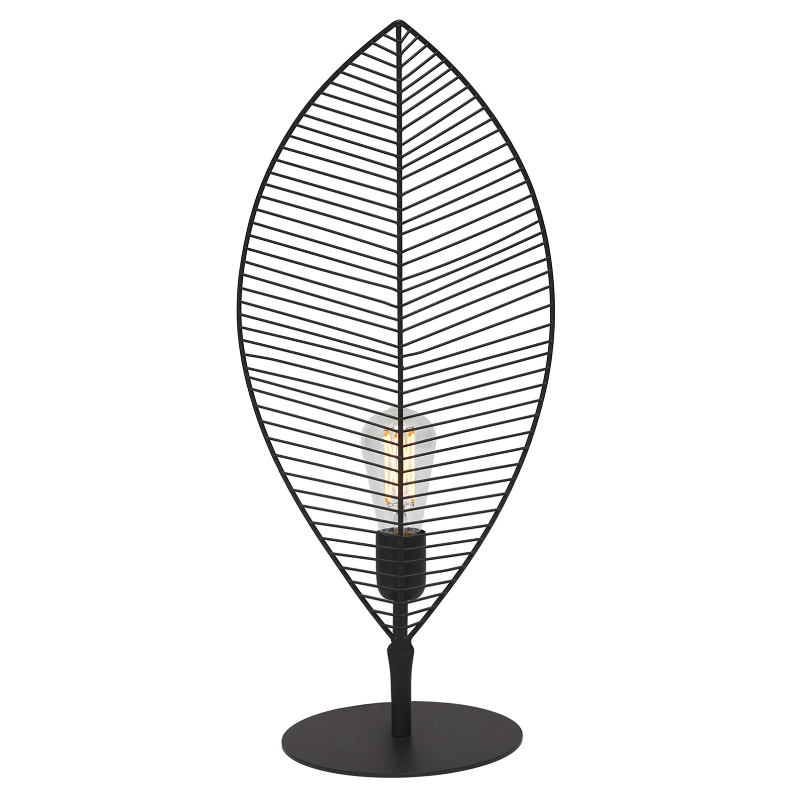 PR Home Elm table lamp, leaf shape, black