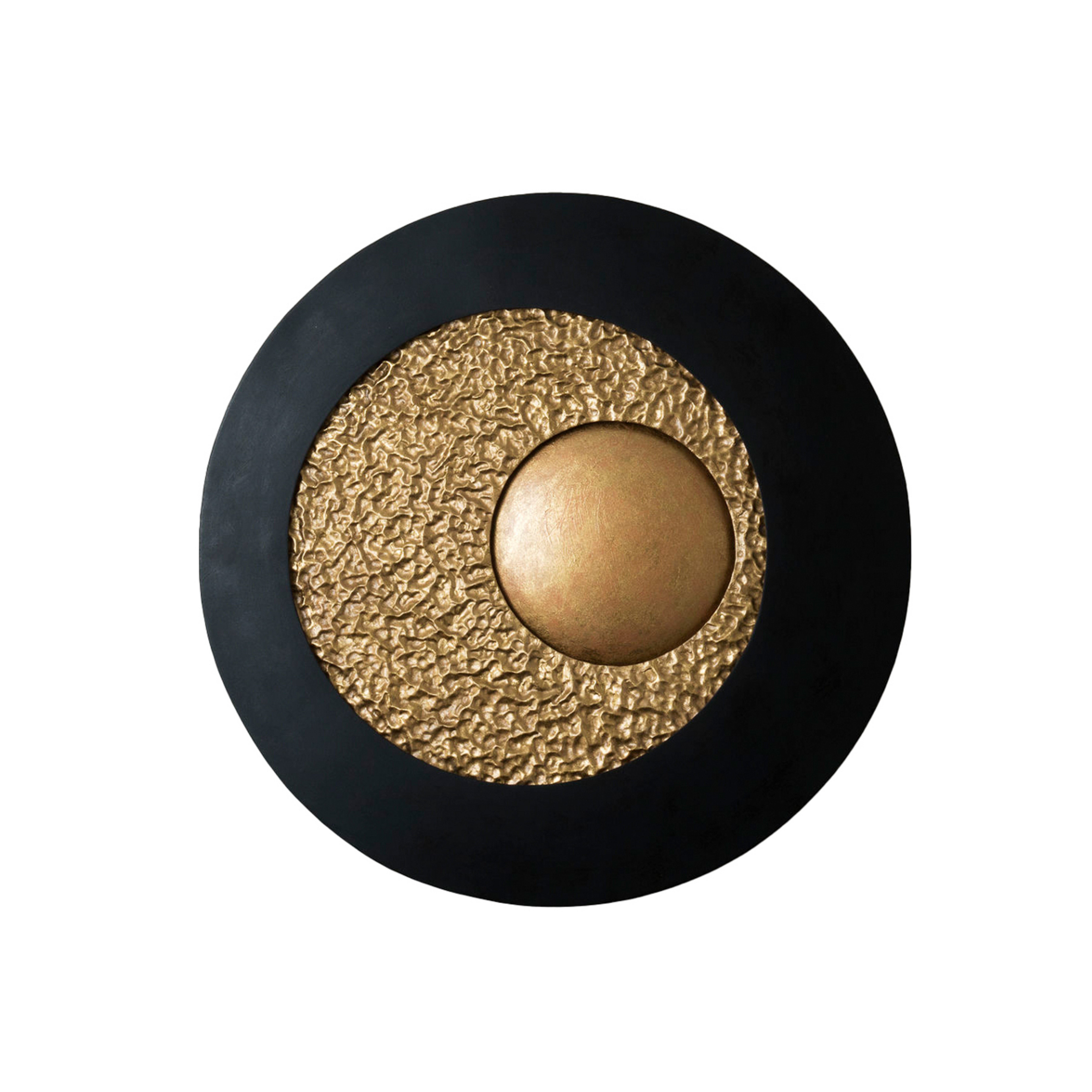 Applique murale LED Urano, brun-noir/or, Ø 60 cm, fer
