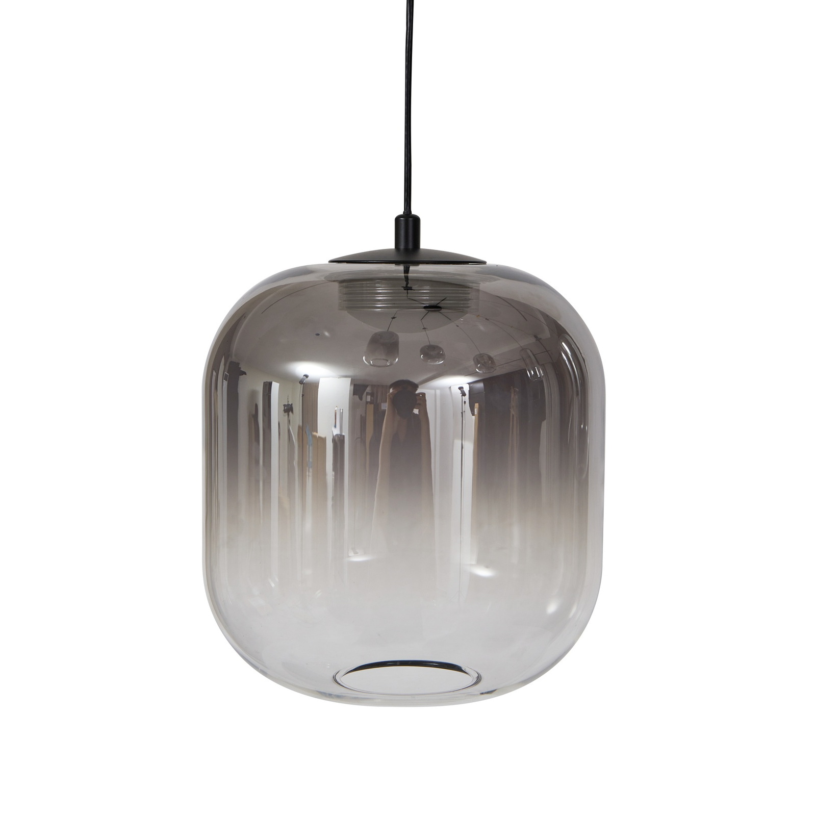 Lucande Suspension LED Avelina, gris fumé, à 6 lampes