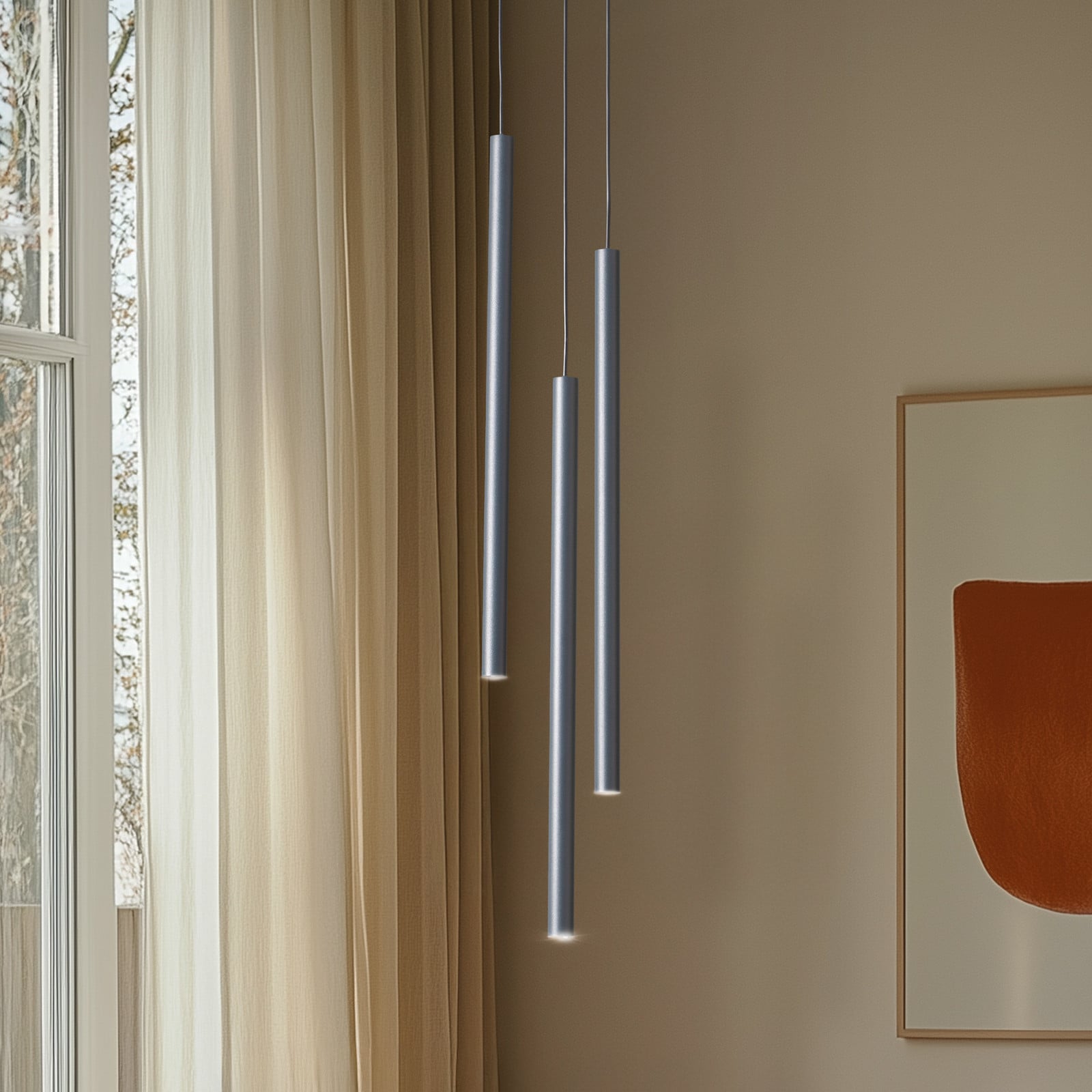 SIGMA Lampă suspendată Sopel 3 antracit rotundă 3 becuri oțel G9 - Camera de zi / sufragerie - Modern - Metal