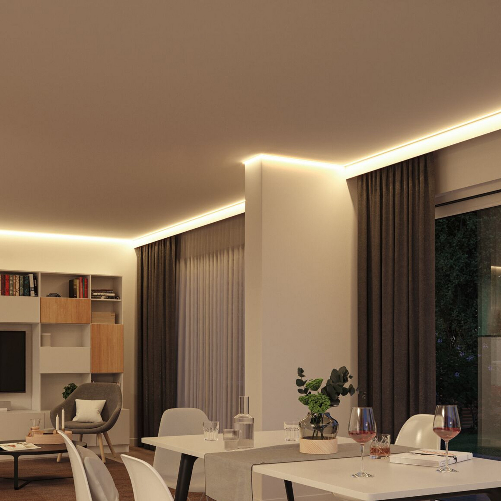 Paulmann kompletni set LED-trakov SimpLED 5 m, pametni, RGB 24 W - Dnevna soba / jedilnica - bel - Plastika