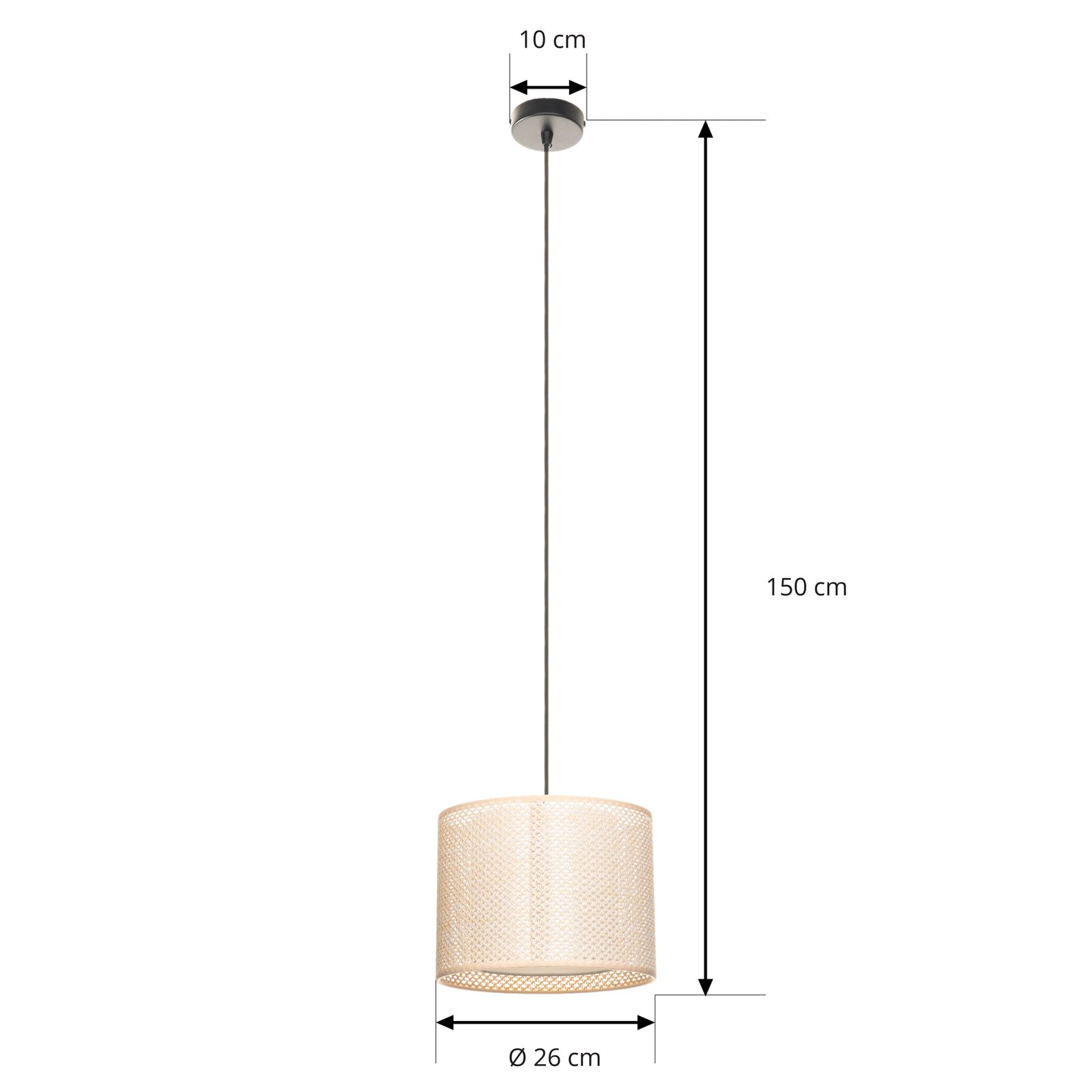 Lindby Soula hanglamp crème Ø 26 cm